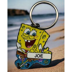 Spongebob Squarepants Keychain Universal Studios "Joe" Enameled Key Ring